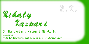 mihaly kaspari business card